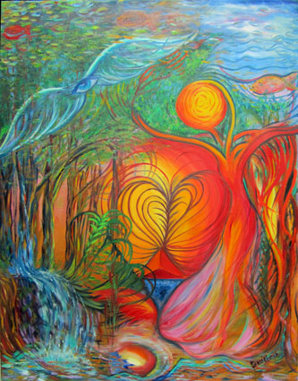 Dancing with the trees. Original oil on canvas. Chantal Guillou-Brennan
